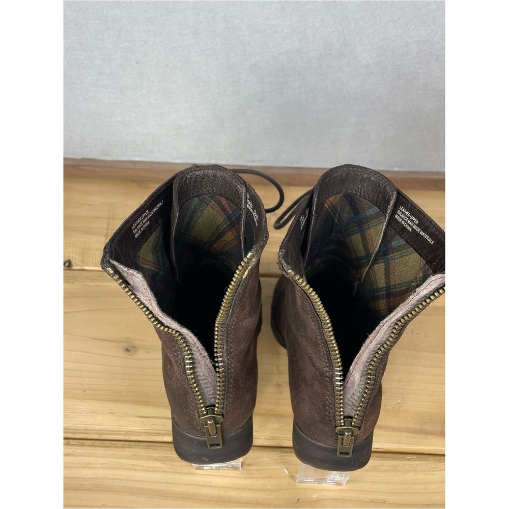 Born Dark Brown Suede/Leather Lace-Up Combat Boots Womens 6M - Picture 3 of 13